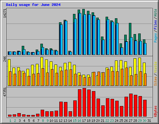 Daily usage for June 2024