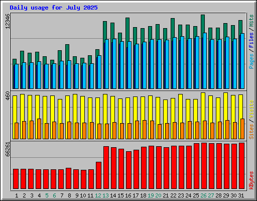 Daily usage for July 2025