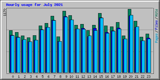 Hourly usage for July 2021